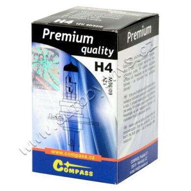 12V H4 PREMIUM 60/55W P43t box s UV filtrem COMPASS  (15835)