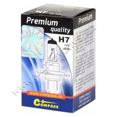 12V H7 PREMIUM 55W PX26D box s UV filtrem COMPASS  (15834)
