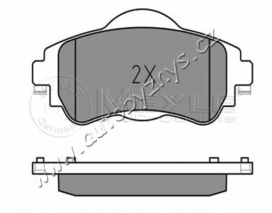 Brzdové destičky přední Citroen C4 2009- (129x61mm) MEYLE  (025 252 2018)
