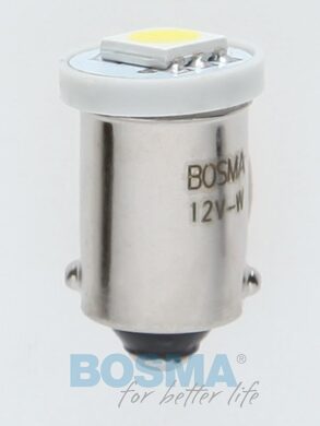 12V Ba9s LED žárovka 1xLED SMD 5050 bílá BOSMA blistr 2ks  (LED3130)
