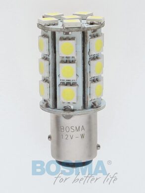 12V BAY15d LED žárovka 24xLED SMD 5050 bílá BOSMA blistr 2ks  (LED3246)