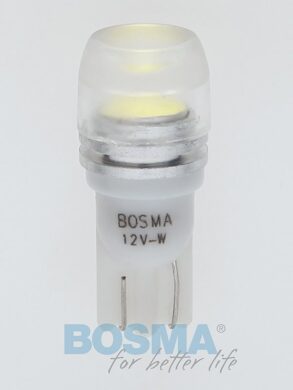 12V T10 LED žárovka 1xLED SMD 7080 bílá (rozptyl.čočka) BOSMA blistr 2ks  (LED4014)