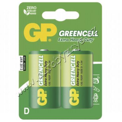Baterie GP Greencell R20 (D) zinkochloridová blistr 2ks  (17642)
