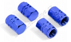 Cap tyre valve "HEXAGON"blue-4pcs - Univerzln epiky na ventilky, sada 4ks. Barva modr.