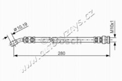 Brzdová hadice Suzuki Samurai BOSCH - montovací strana: přední osa
délka (v mm): 314