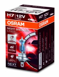 12V H7 55W PX26d NBL NEXT GENERATION +150% OSRAM - Nová generace Night Breaker Laser má nový tvar „okna“ v povrstvení. Jeho precizní tvar vytvořený laserovou ablací zajišťuje maximální výkon. Vlákno je perfektně umístěno pro lepší distribuci světla.
Rovněž vysoký tlak vzácného plnícího plynu zajišťuje vyšší výkon. Stříbrný vrchlík dodává autožárovce atraktivní vzhled a gravírovaný název NIGHT BREAKER® zaručuje její jedinečnost a okamžitou rozpoznatelnost