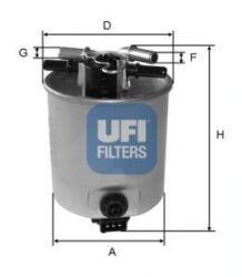 Filtr palivový Nissan UFI - vyska ( v mm )	144.50
vnejsi prumer [mm]	93.00
vnejsi prumer 1 [mm]	98.00
Vpust [mm]	10.0
Odtok [mm]	10.0