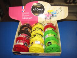 Osvěžovač Aroma Ogranic Mix - Plechovka s regulavanm prostupem vzduchu. Vn: Lemon, Vanilla, Black, Fresh Cherry.
