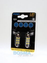 12V LED žárovka sufit SV8,5 12x39 6xLED SMD 5050 bílá BOSMA blistr 2ks  (LED3833)