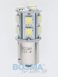 12V Ba15s LED žárovka 13xLED SMD 5050 bílá BOSMA blistr 2ks