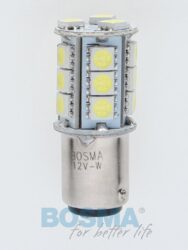 12V BAY15d LED žárovka 18xLED SMD 5050 bílá BOSMA blistr 2ks