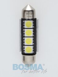 12V LED žárovka sufit SV8,5 12x39 4xLED SMD 5050 CANBUS bílá BOSMA blistr 2ks
