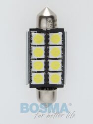 12V LED žárovka sufit SV8,5 17x41 6xLED SMD 5050 CANBUS bílá BOSMA blistr 2ks