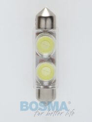 12V LED žárovka sufit SV8,5 10x41 2xLED SMD 7080 bílá BOSMA blistr 2ks