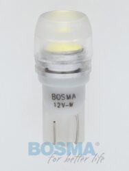 12V T10 LED žárovka 1xLED SMD 7080 bílá (rozptyl.čočka) BOSMA blistr 2ks