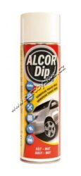ALCOR DIP Bílý mat 500ml sprej - ALCOR DIP Bílý mat 500ml sprej. Plastická snímatelná nástřiková fólie PLASTI DIP vhodná pro ochranné a dekorativní nástřiky karosářských částí automobilů.